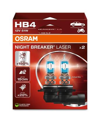 Osram HB4 12V 51W P22d NIGHT BREAKER LASER 2ks/balenie